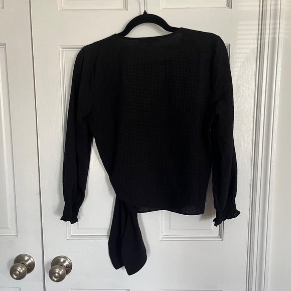 Madewell | Smocked-Sleeve Wrap Top - Picture 3 of 8